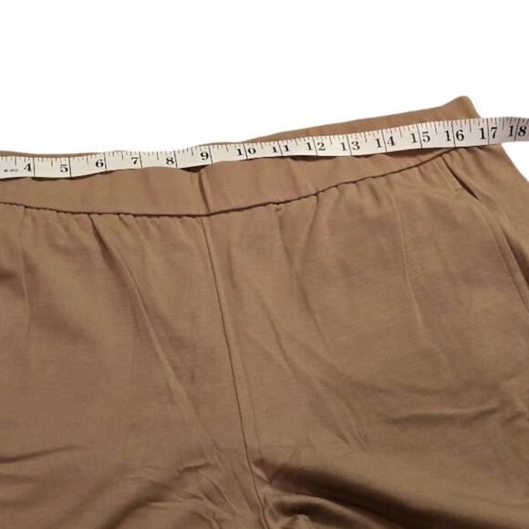 Eileen Fisher Beige Super Soft Organic Cotton Stretchy Cropped Pants Size Large - Picture 3 of 10